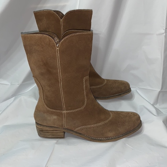 AMERICAN Eagle Tan Leather Heeled Boot Size 8.5 1671-249 - Picture 4 of 13